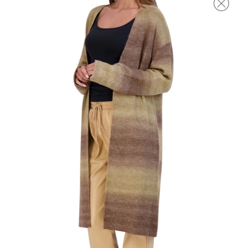 NWT BCBGeneration Striped Knit Cardigan/Duster Brown Ombré